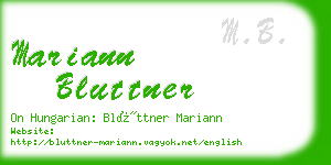 mariann bluttner business card